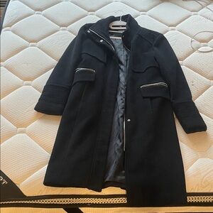 Karl Lagerfeld Black Wool Coat